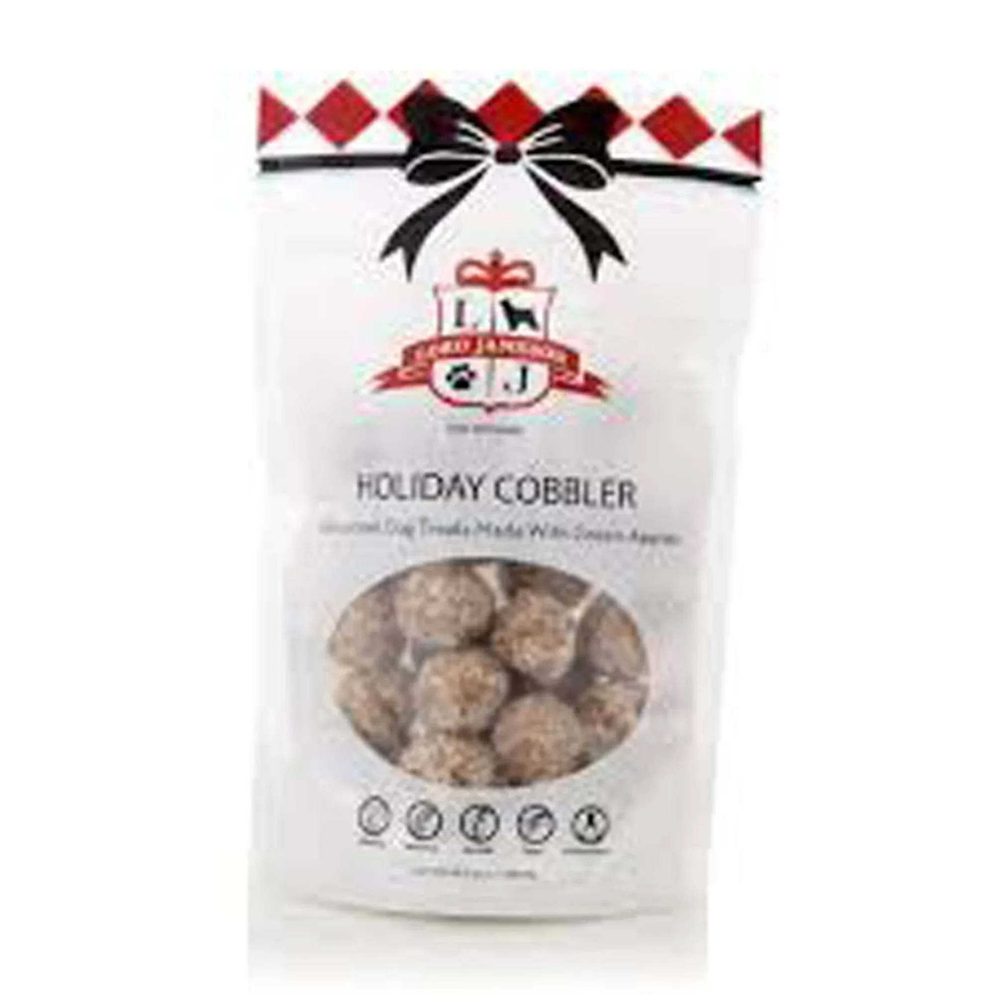 Christmas Cobbler 6 oz - Dog Patisserie Treats, Holiday Collection, Organic, Soft & Chewy No-Bake Superfood Bites, Preservative Free