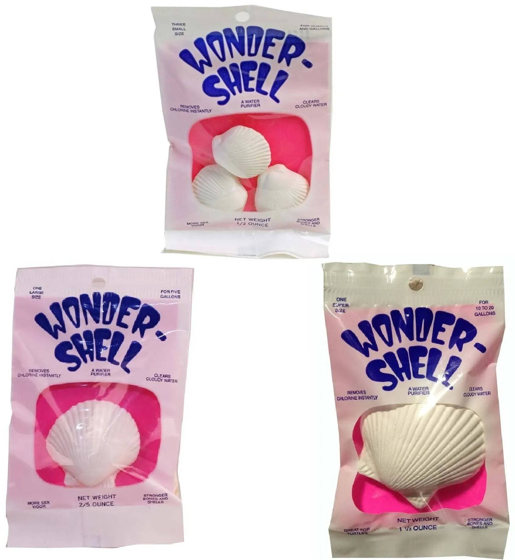 Weco Wonder Shell Natural Minerals Combo Pack (3-Small Shells, 1- Large Shells, and 1-Super Shell)