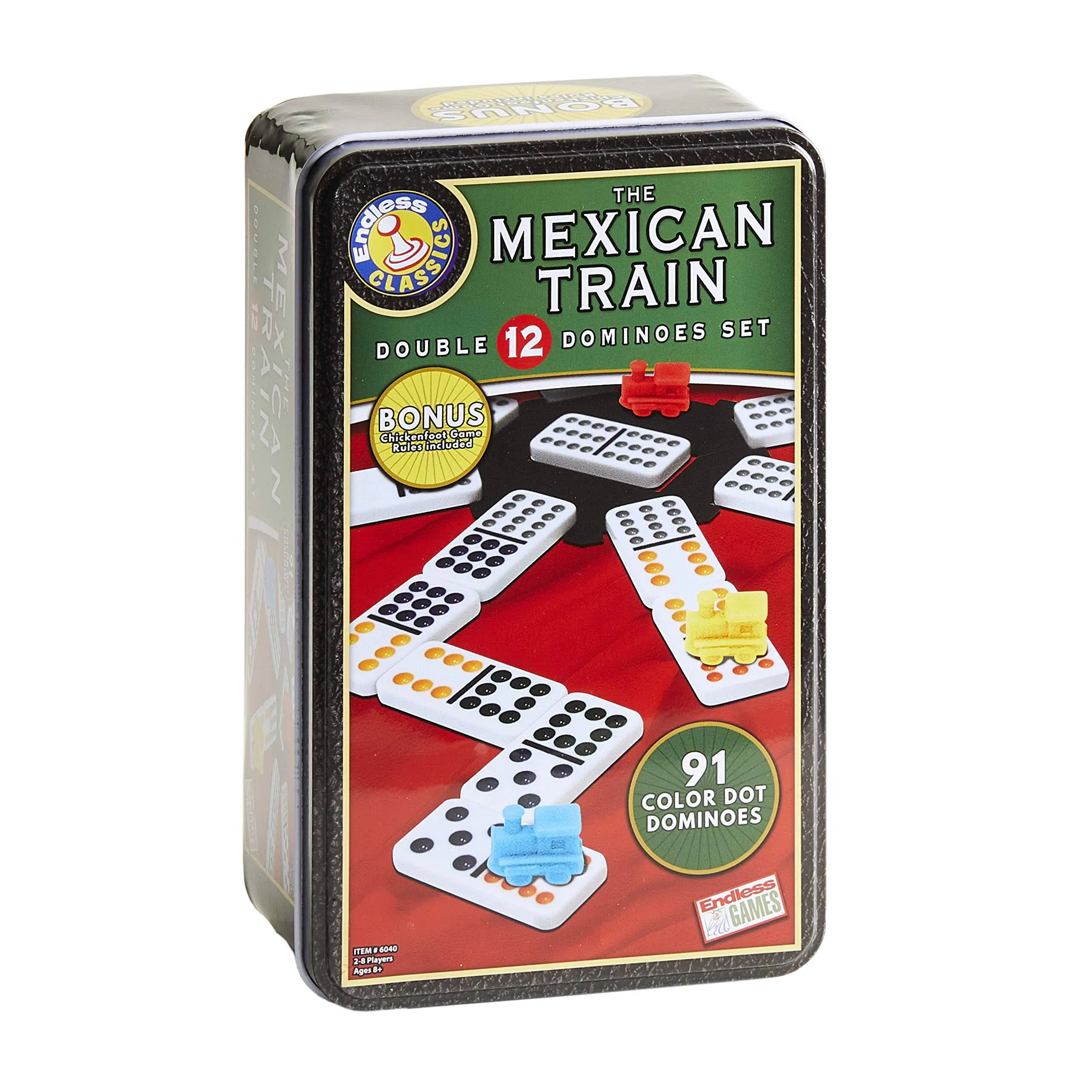 Cardinal Double Twelve Color Dot Mexican Train Classic Dominoes Game 91 Dominoes