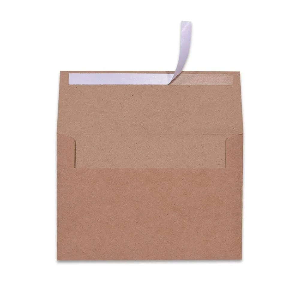 5X7 Envelopes Self Seal 100 Pack, Brown A7 Envelopes, Kraft Paper Envelopes for 