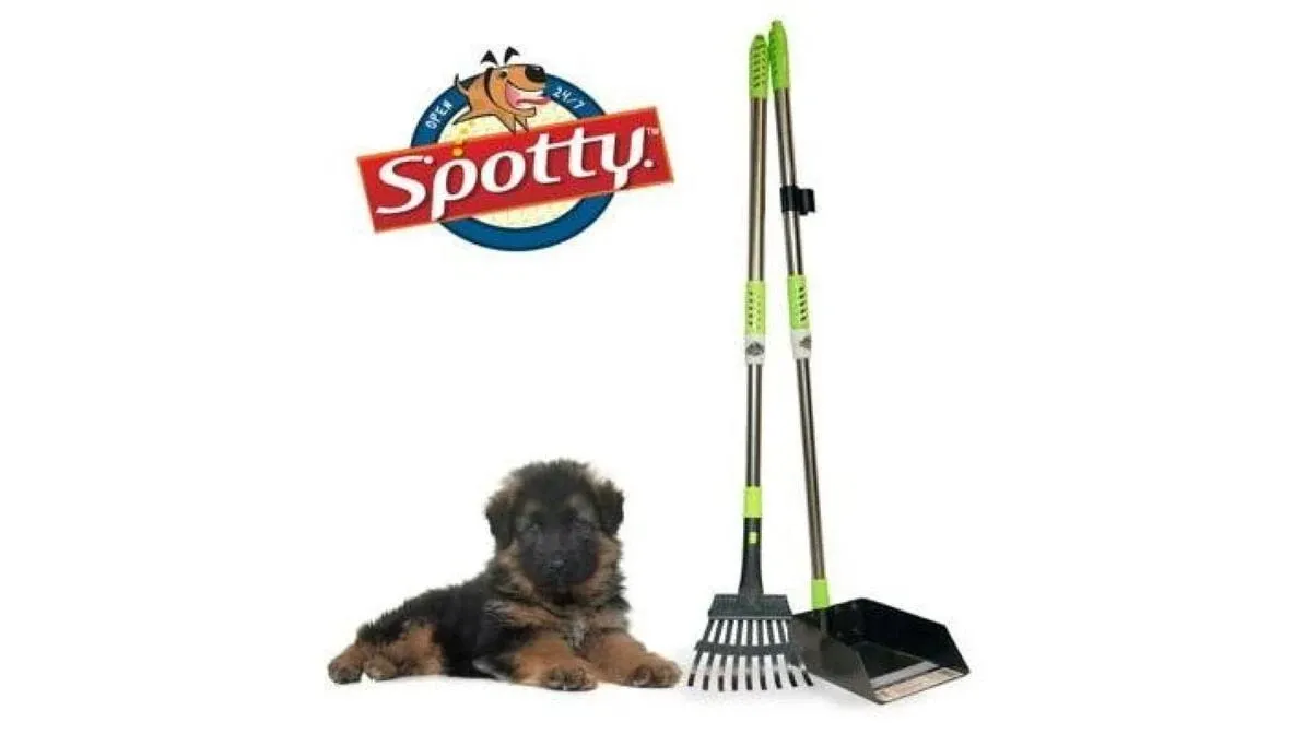 Spotty Telescoping Metal Tray & Rake