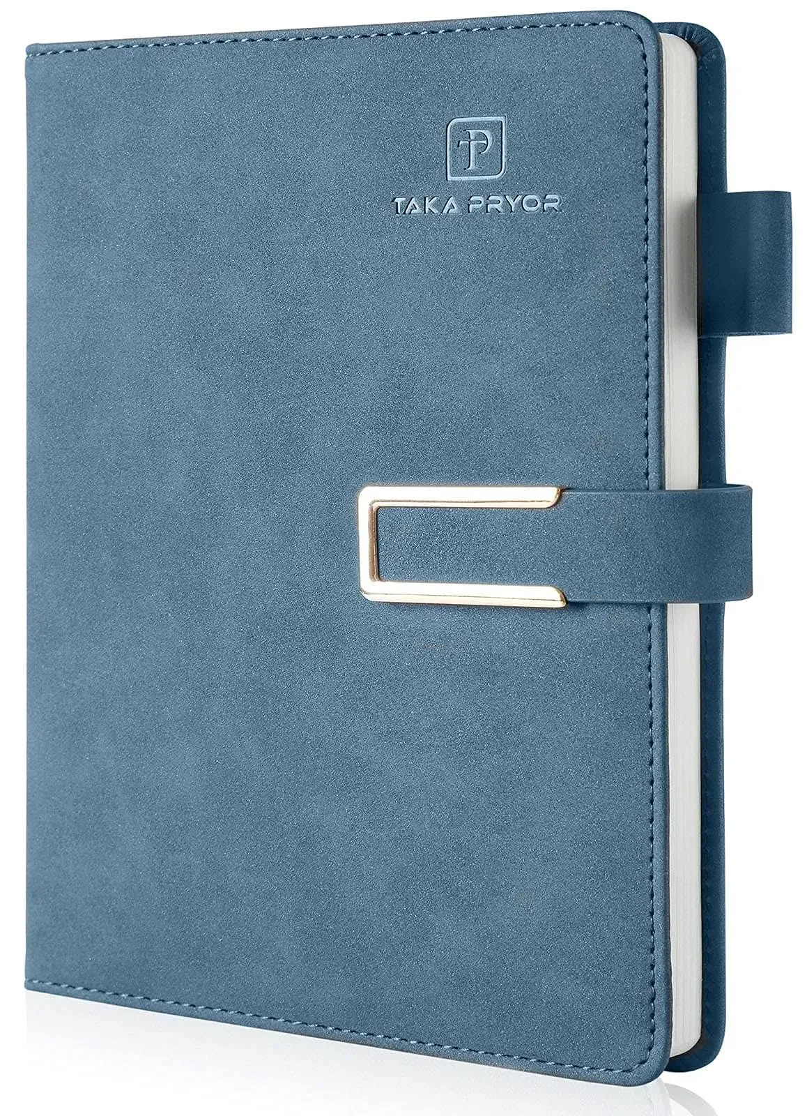 Journal Notebook Lined, Hardcover Magnetic Closure, Personal Professional Notebooks, with Pen Loop，Medium 5.7 x 8.3 inches, 120 GSM Paper Gifts Blue Ruled