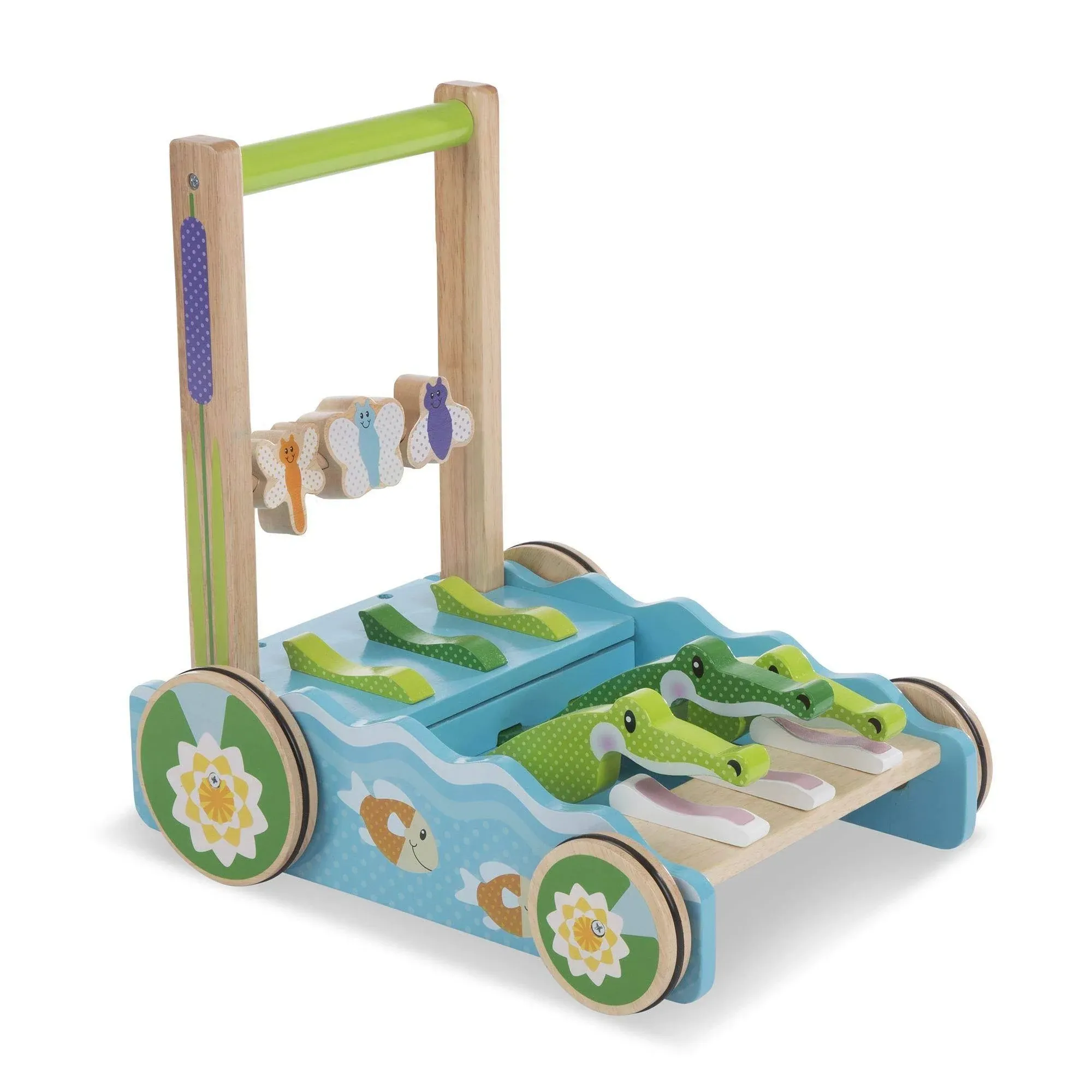 Melissa & Doug First Play Chomp and Clack Alligator Wooden Push Toy and Activity Walker - Pretend Play Developmental Baby Push Walker Toy For Toddlers Ages 1+, 1 EA