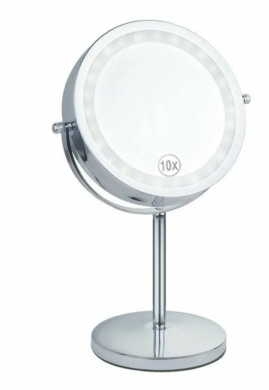 Benbilry Lighted Makeup Mirror - LED Double Sided 1x/10x Magnification Cosmetic