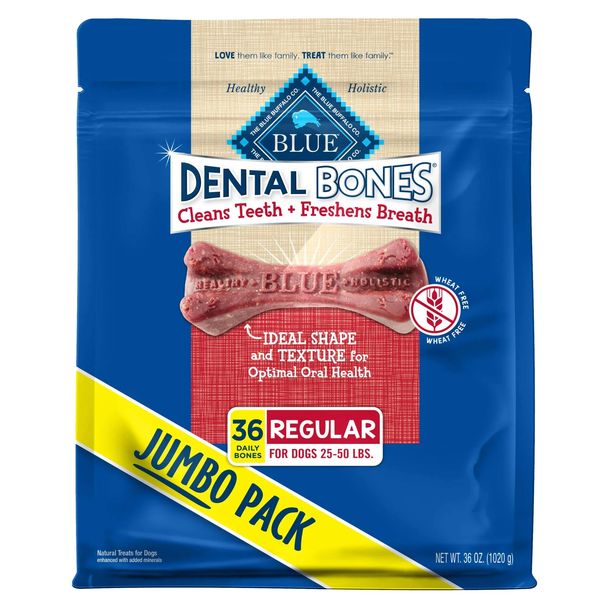 Blue Buffalo Regular Dog Dental Bones 36 Count