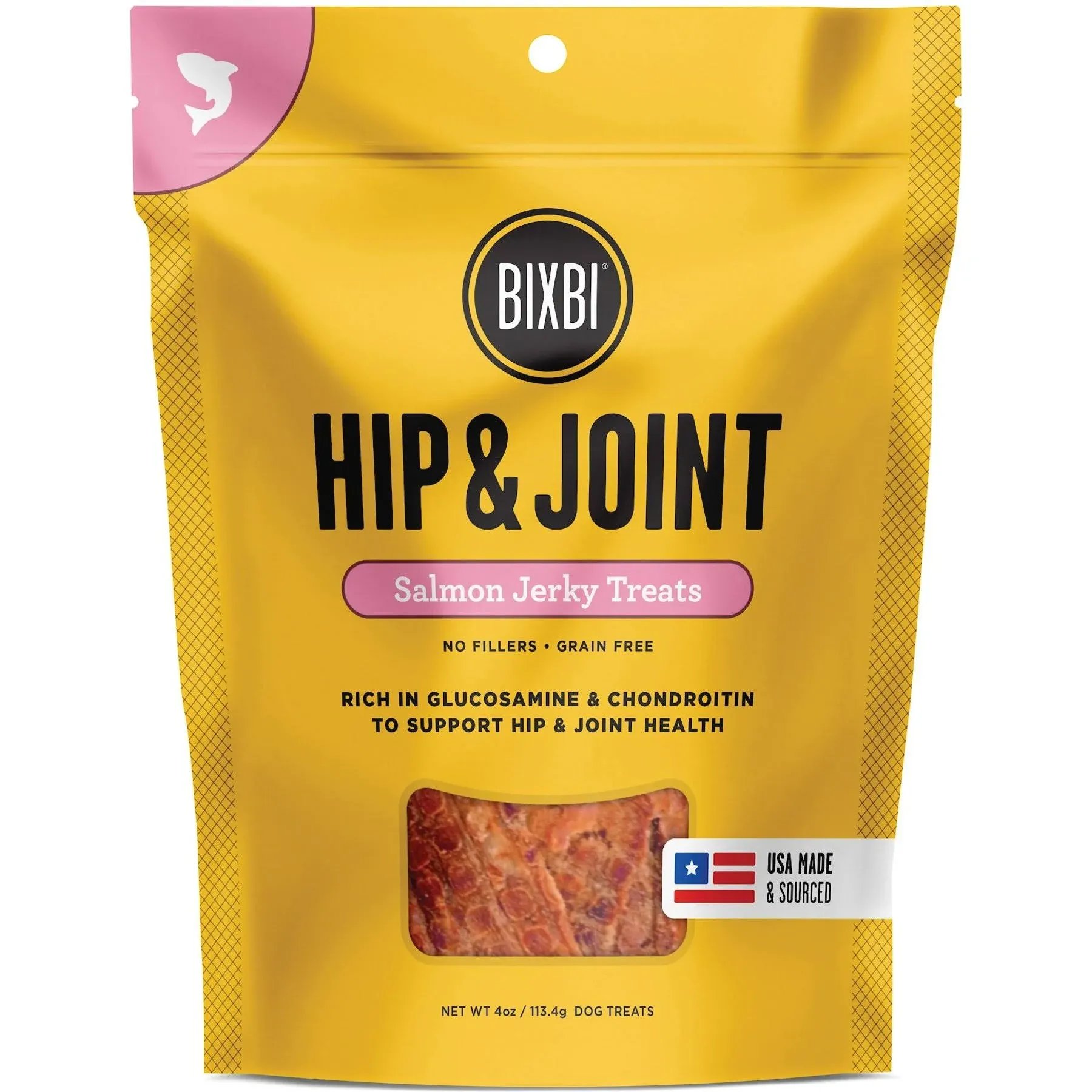 BIXBI Hip & Joint Jerky Salmon Dog Treats 4 oz