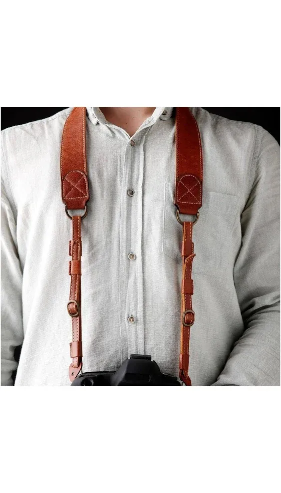 MegaGear MG1515 Sierra Series Genuine Leather Shoulder Neck Strap - Brown