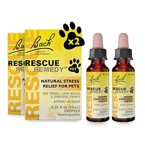 Rescue Bach Rescue Remedy Pet Dropper 10ml, Natural Stress Relief, Calming for Dogs, Cats, & Other Pets, Homeopathic Flower Essence, Th