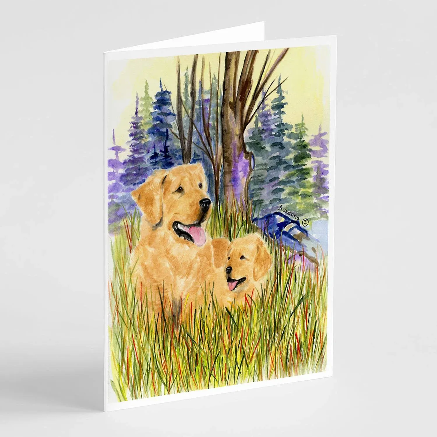 "Caroline's Treasures Golden Retriever Greeting Cards and Envelopes Pack of 8, 7 x 5, Dogs"