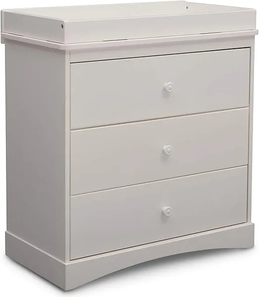 Delta Children Sutton 3 Drawer Dresser with Changing Top Grey