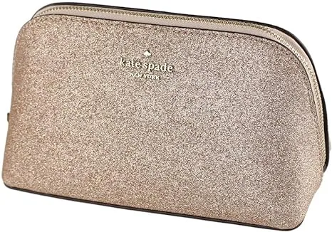 Kate Spade Shimmy Glitter Rose Gold Small Cosmetic Case Travel Make Up Case NWT\xa0