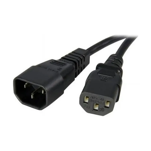 StarTech.com 3 ft 14AWG Computer Power Cord Extension - C14 to C13 Power Cable