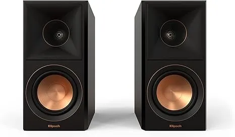 Klipsch Reference Premiere RP-500M II Bookshelf Speaker Pair with Larger 90° x 90° Hybrid Tractrix® Horn, 1” Tweeter, 5.25” Cerametallic Woofers for Room-Filling Home Theater Sound in Ebony