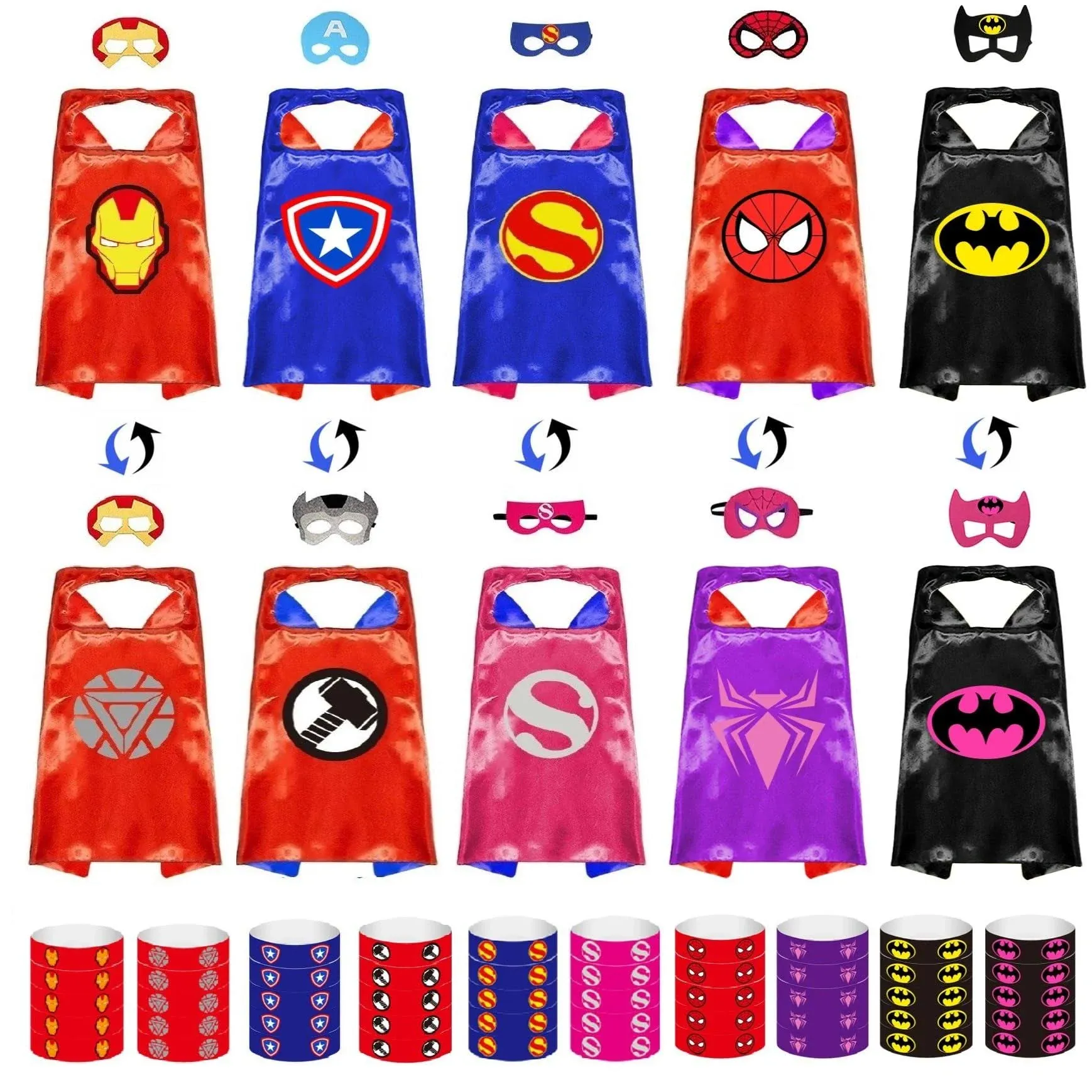 Inbve Superhero Capes & Costumes Set for Kids - Ideal for Halloween Christmas ...