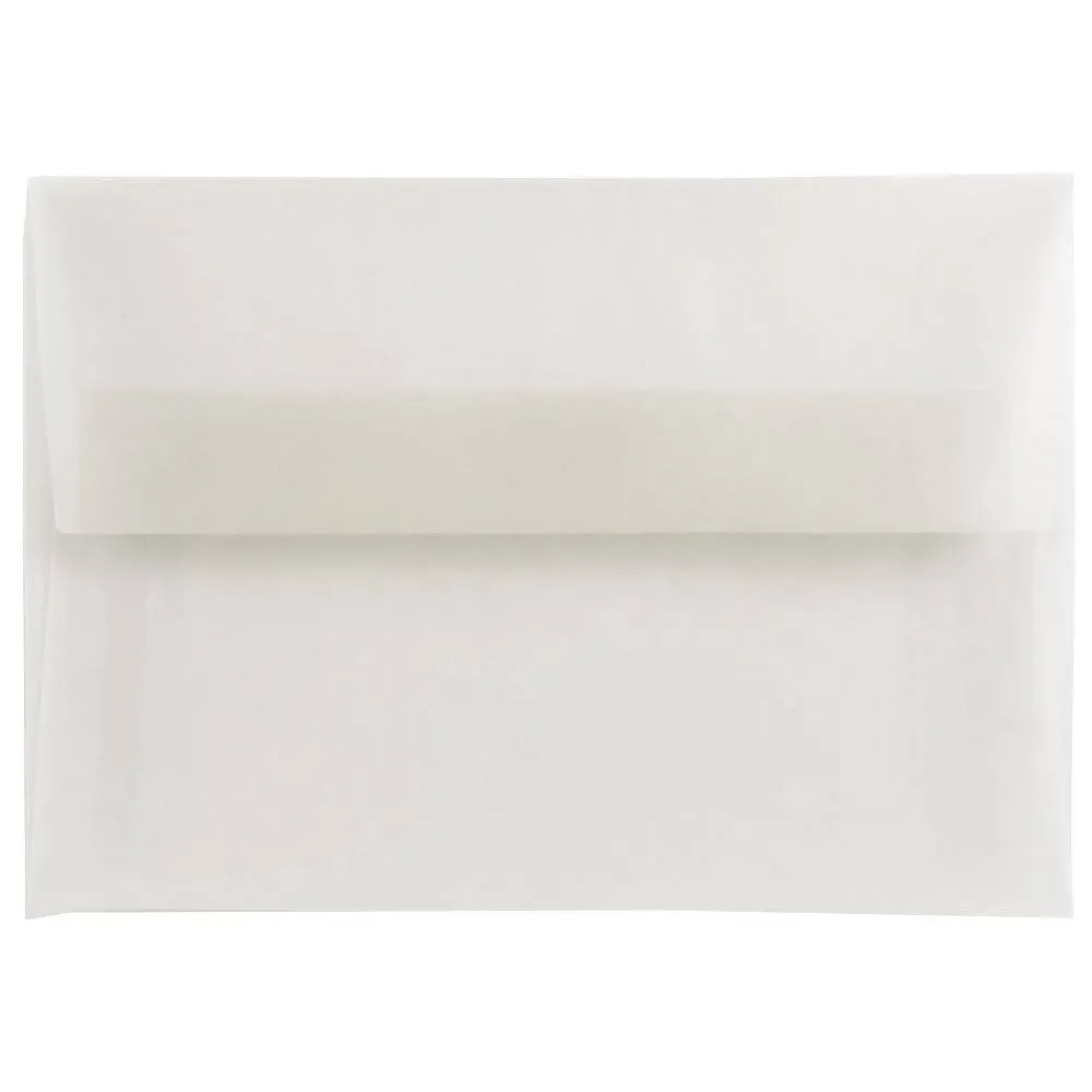 JAM Paper 4.375" x 5.75 Clear Translucent Vellum Invitation Envelopes