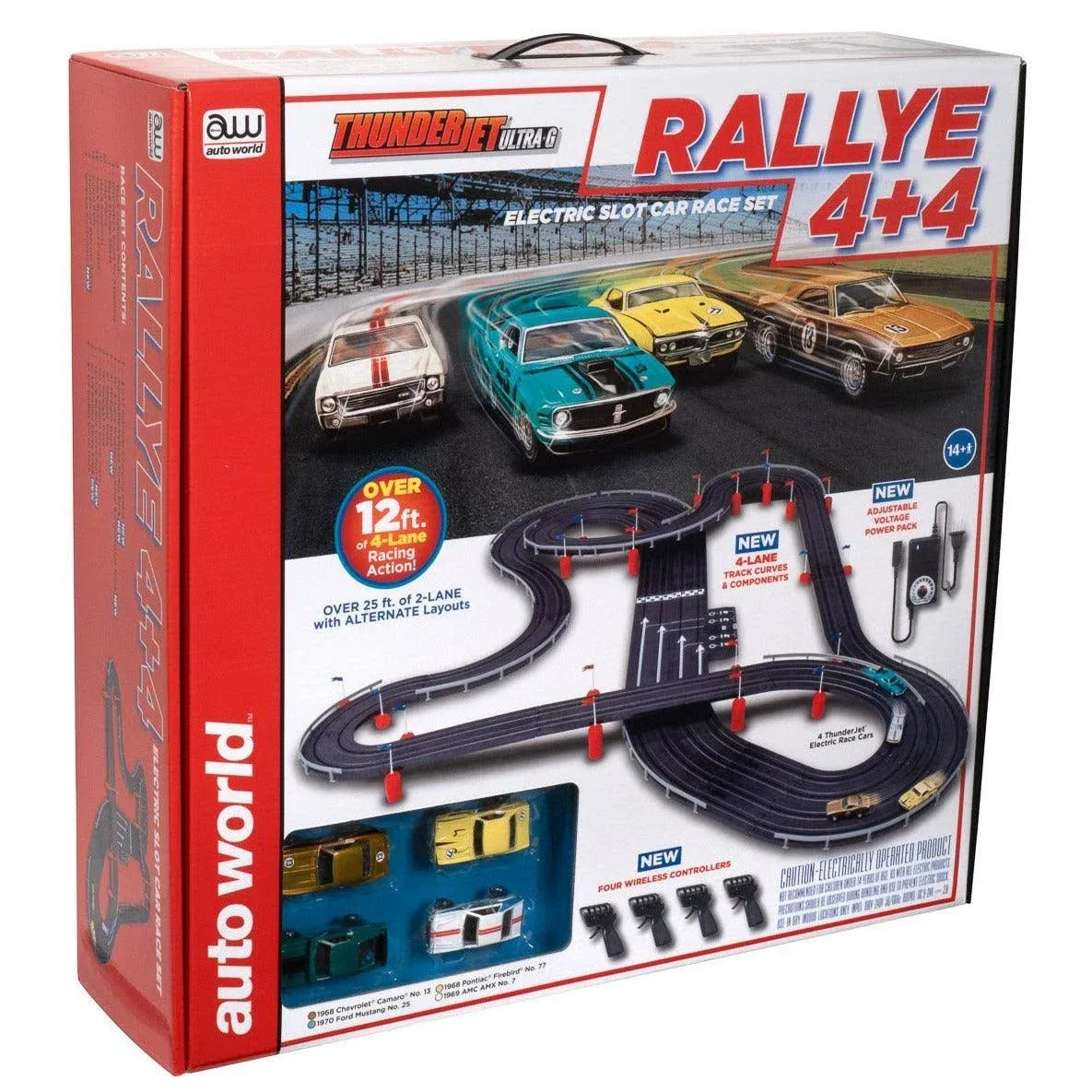 Auto World Rallye 4x4 4 Lane HO Slot Car Set