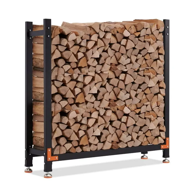 Artibear Firewood Rack Stand 4ft Heavy Duty Logs Holder for Outdoor Indoor Fireplace Metal Wood Pile Storage Stacker Organizer