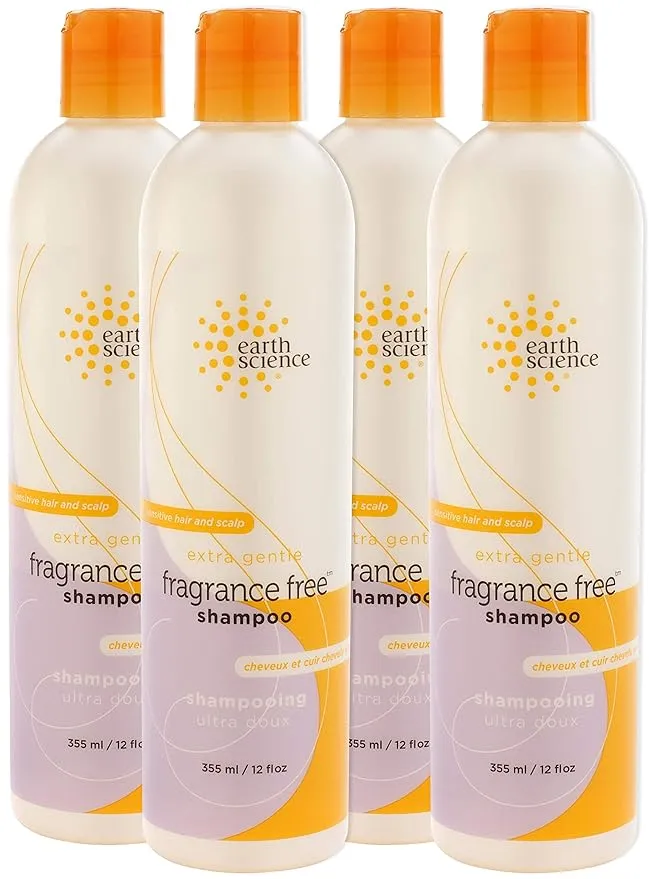 Earth Science Fragrance Free Shampoo - 12 Ounce (Pack of 4)