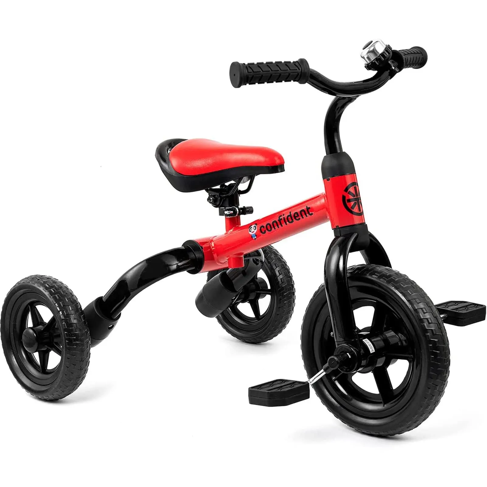 XPIY Tricycle for Toddlers Age 2-5 Years Old, 3 in 1 Folding Toddler Bike for Boys and Girls, Kids' Bike Trike with Detachable Pedal and Adjustable Seat (RED)