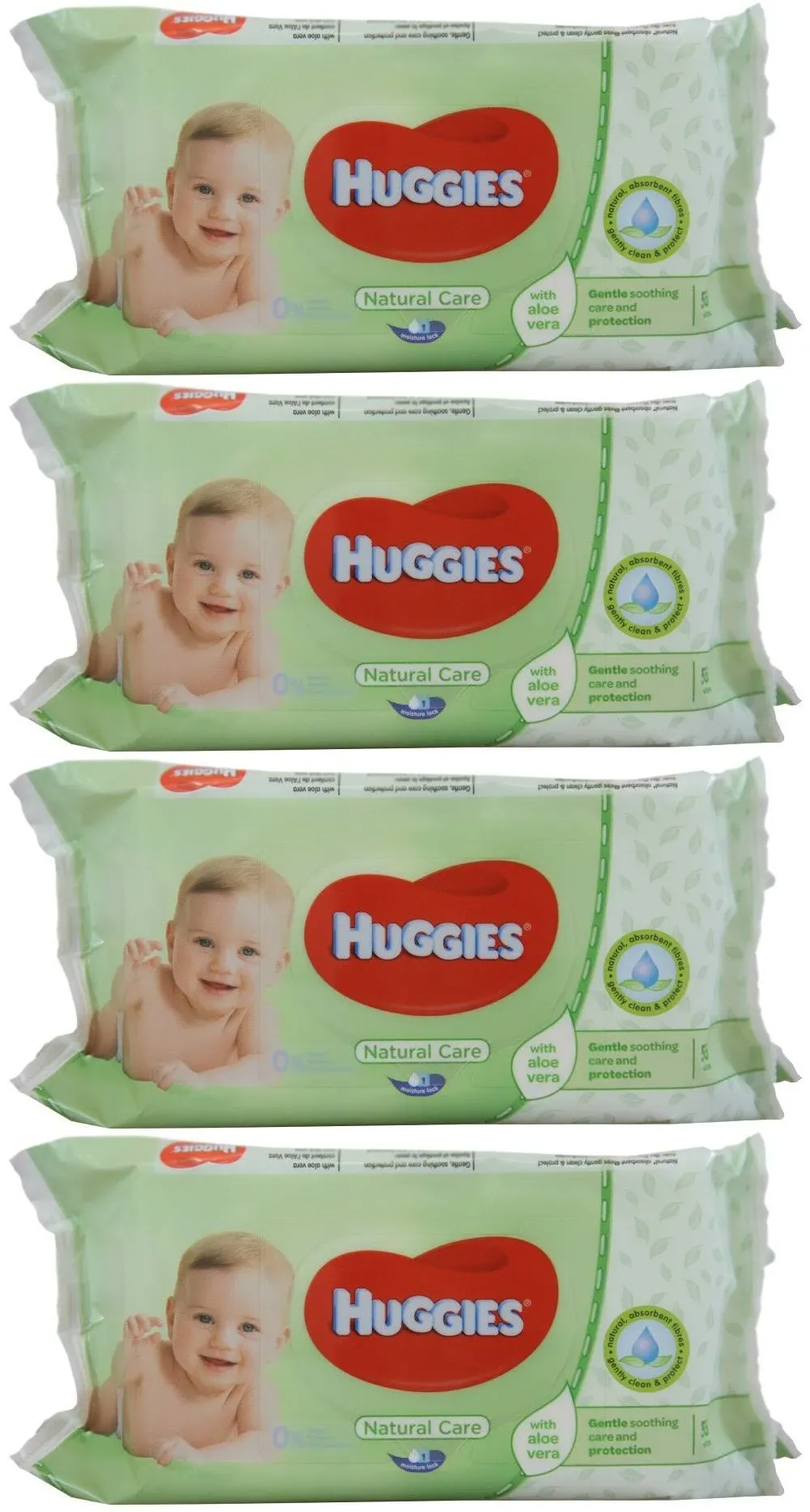 Huggies Baby Wipes Natural Care with Aloe Vera, 56 Count (Pack of 4)