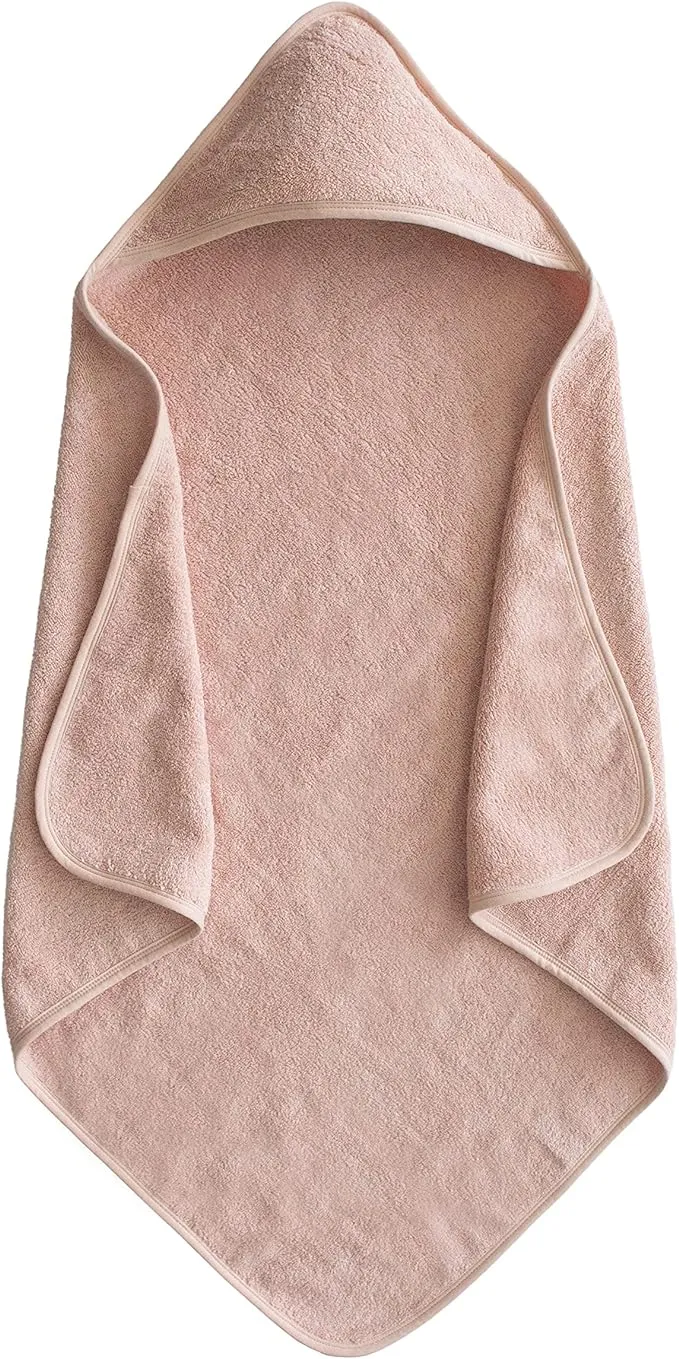 Mushie - Organic Cotton Baby Hooded Towel Blush