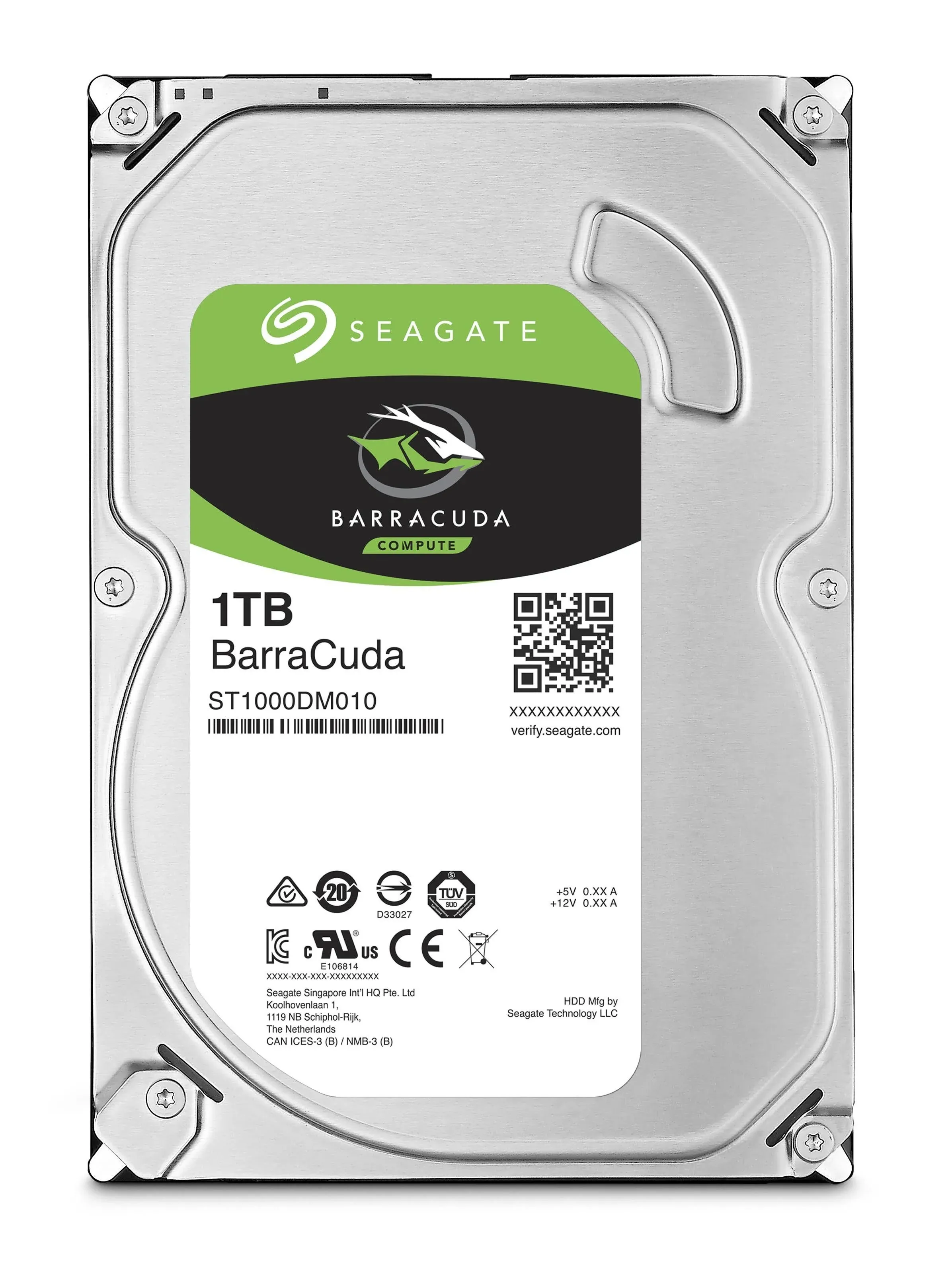 Seagate BarraCuda ST1000DM010 1TB 7200 RPM 64MB Cache SATA 6.0Gb/s 3.5" Hard Drive