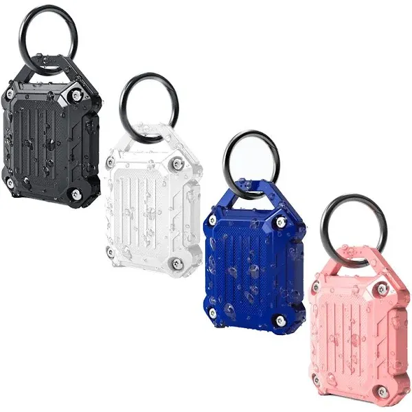 Dovick- Waterproof Airtag Keychain Holder Case,Screw Full Cover Z3-Mix 4Pack 