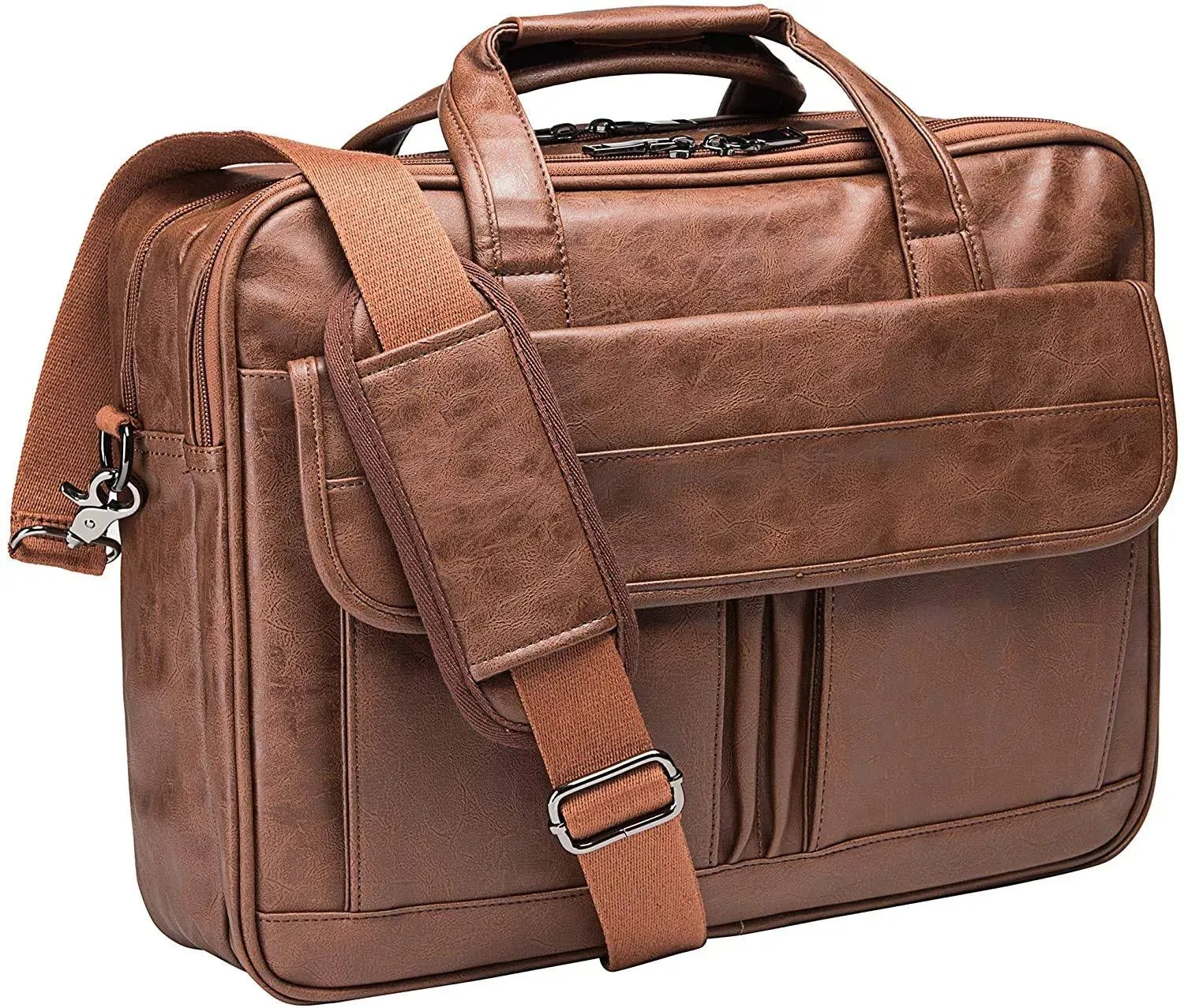 Mens Laptop Bag,15.6 Inch Leather Messenger Bag Water Resistant Business Travel