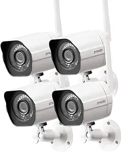 Zmodo Wireless Security Camera System (4 Pack) Smart HD Outdoor WiFi IP Cameras