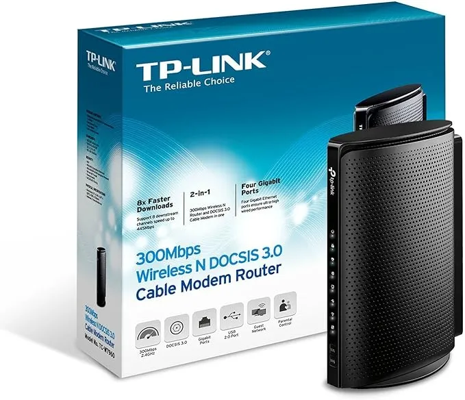 TP-Link Tc-w7960 300Mbps Wireless N Docsis 3.0 Cable Modem Router TP-Link-TC-W7960