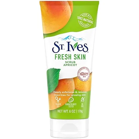 St. Ives Fresh Skin Apricot Scrub, Invigorating, Oil Free 6 Oz (Pack of 3) by St. Ives