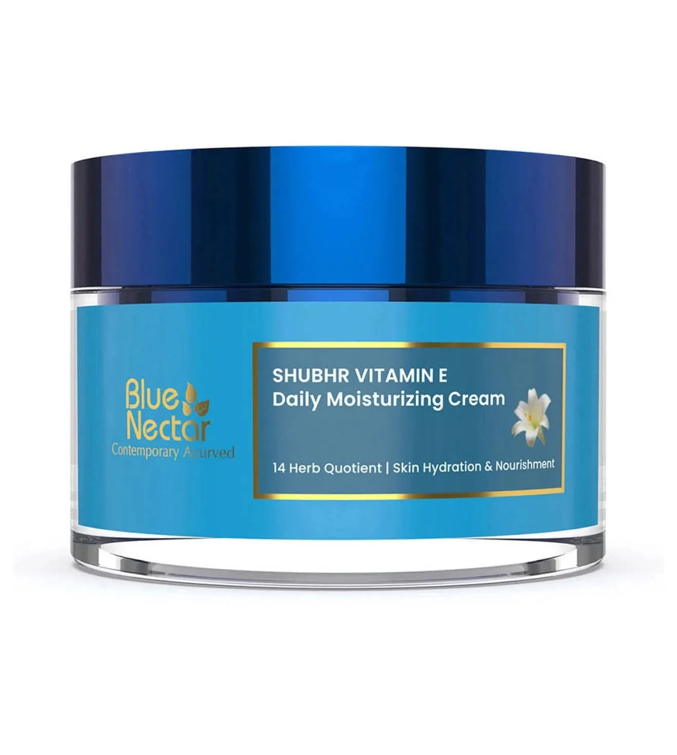 Blue Nectar Anti Aging Face Cream with Natural Vitamin C & E | Ayurvedic Moisturizer for Skin firming | Natural Moisturizer for Women (14 herbs, 50g)