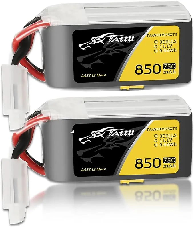 TATTU 850mAh 11.1V 75C 3S1P Lipo Battery Pack with XT30 Plug(2 Pcs)