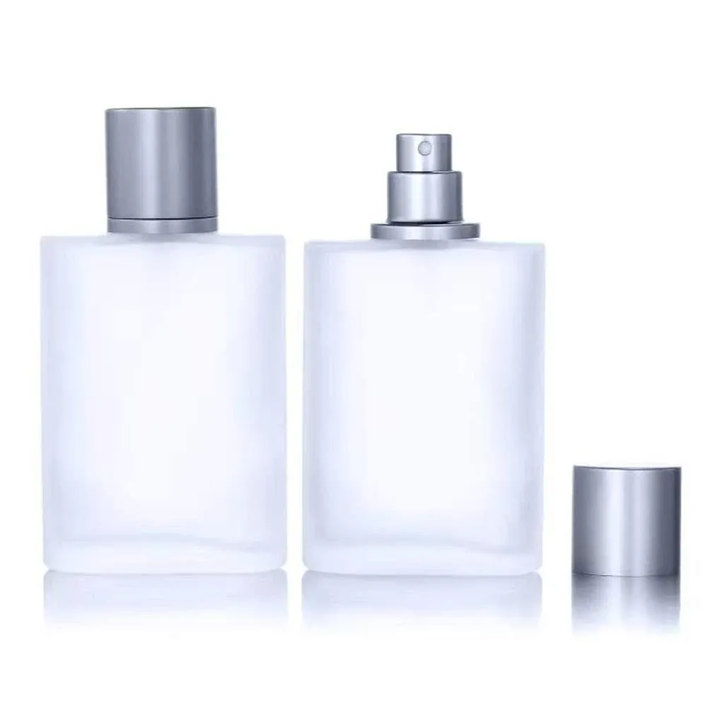 2 Pack 100Ml/3.38 Oz Empty Frosted Glass Spray Bottle Perfume Atomizer, Refillab