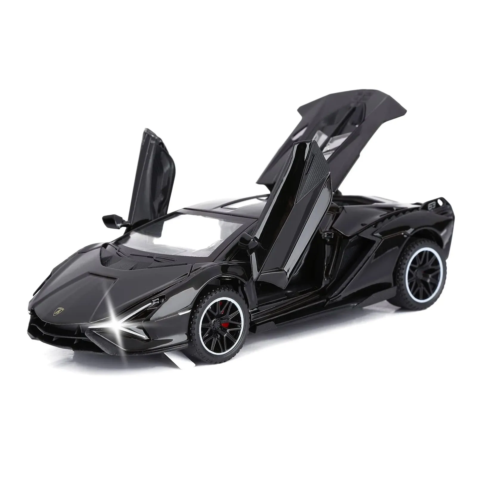 SASBSC Toy Cars Lambo Sian Fkp3 Metal Model Car with Light and Sound Pull Back Toy Car for Boys Age 3 + Year Old (Black)