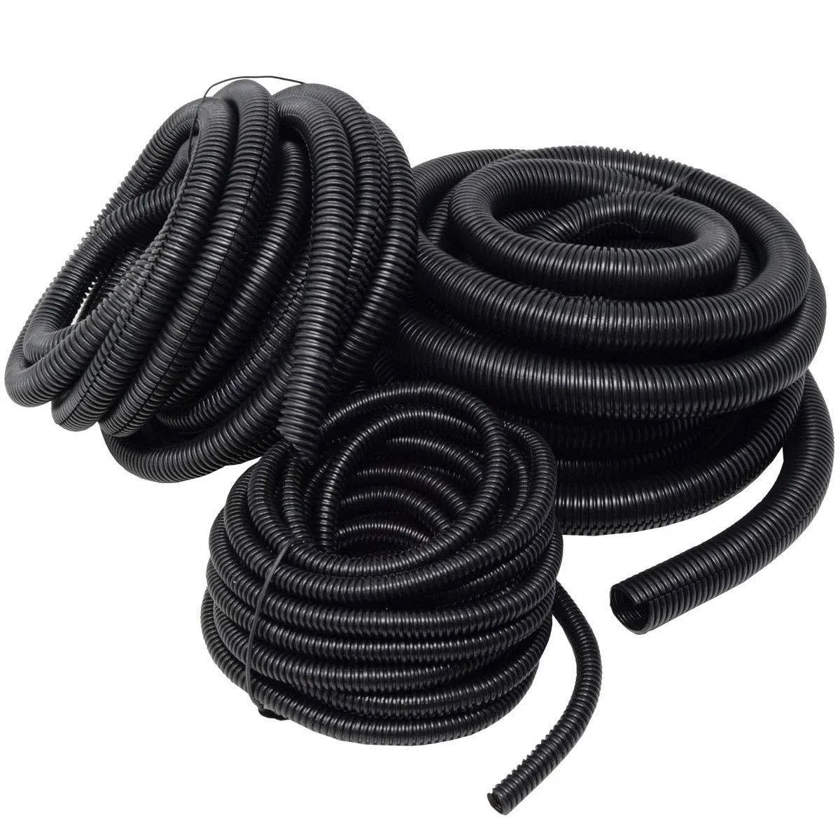 Best connections (1/4" x 20 ft) (1/2" x 20 ft) (3/4" x 20 ft) Assorted Split Wire Loom Flex-Guard Convoluted Tubing – Protective Split Cable Sleeves