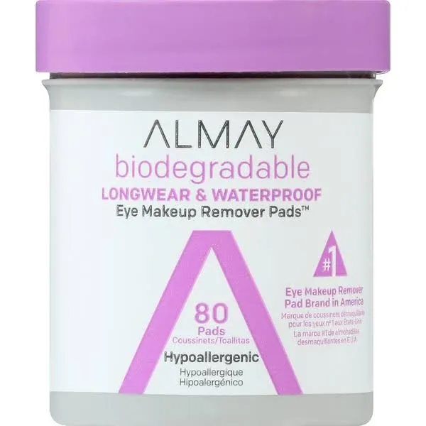 Almay Biodegradable Longwear & Waterproof Eye Makeup Remover Pads ( 80 ct)