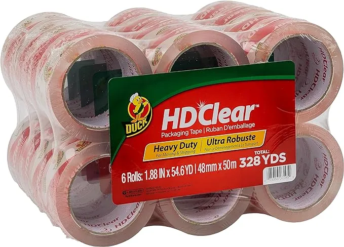 Duck HD Clear Packing Tape, 1.88 in x 55 yd, 24 Pack