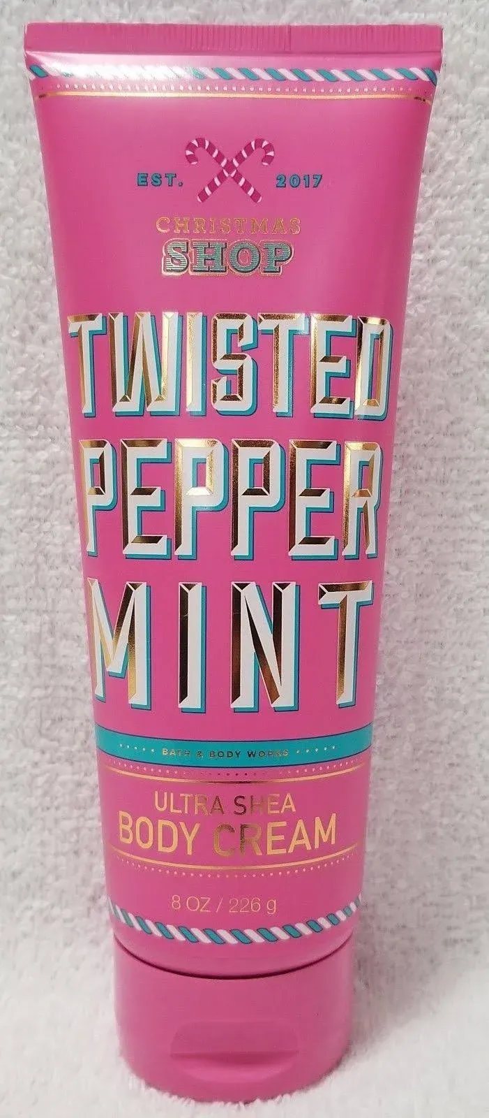 Bath & Body Works TWISTED PEPPERMINT 24 Hour Moisture Ultra Shea Body Cream 8 oz / 226 g