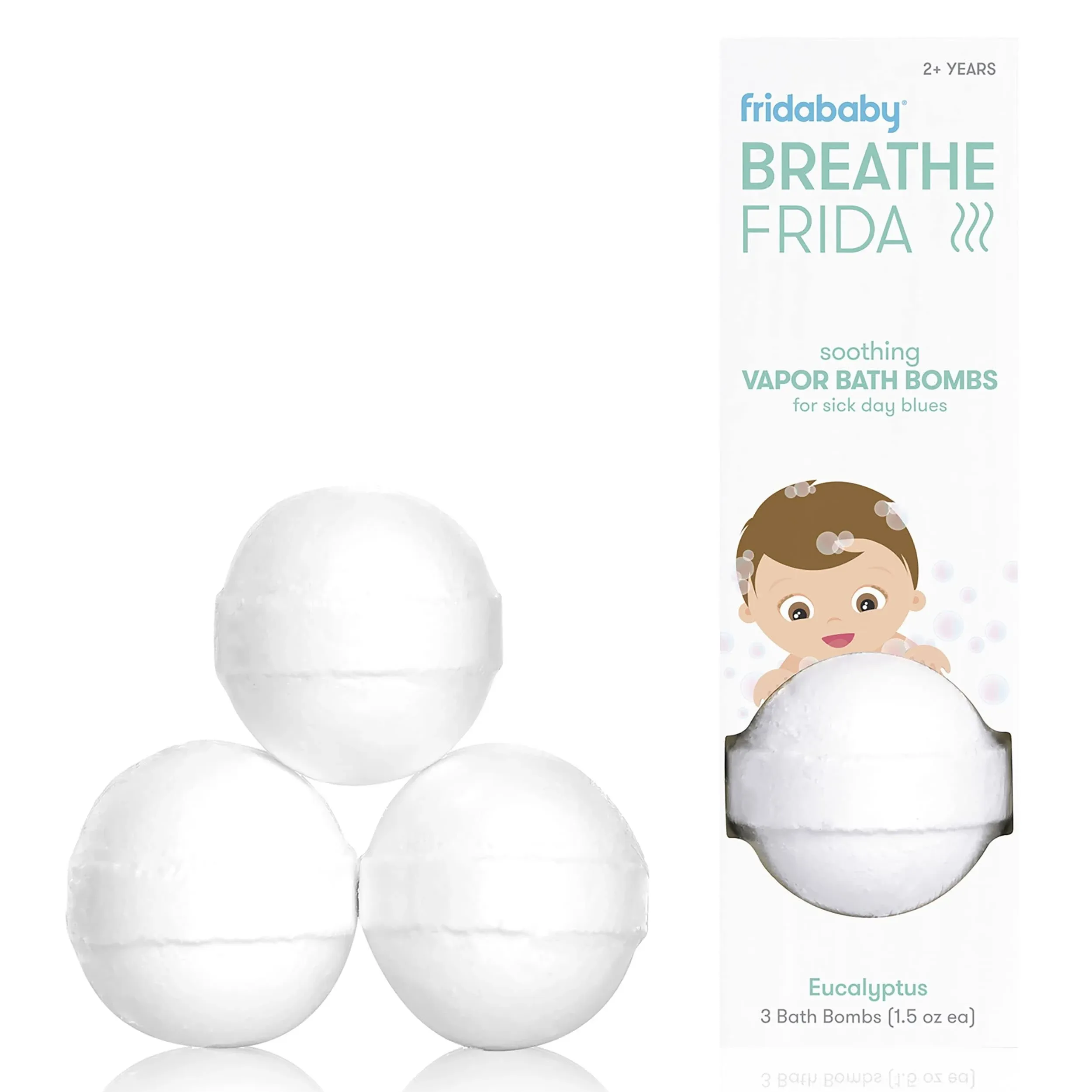 FridaBaby Breathe Frida Natural Vapor Bath Bombs For Sick Day Comfort, 3ct