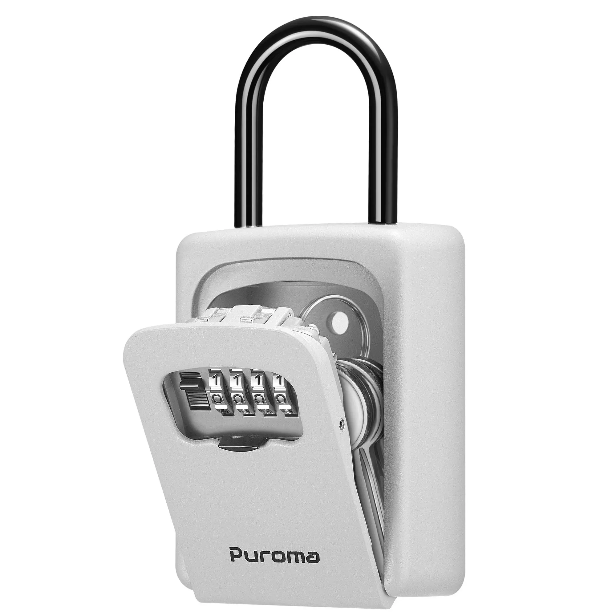 Puroma Lock Box, Large Key Lock Box Resettable Combination Lockbox, Portable Wall ...