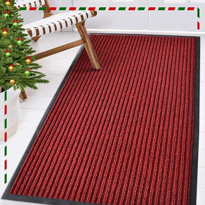 LuxUrux Durable Rubber Door Mat Heavy Duty Doormat Indoor Outdoor E