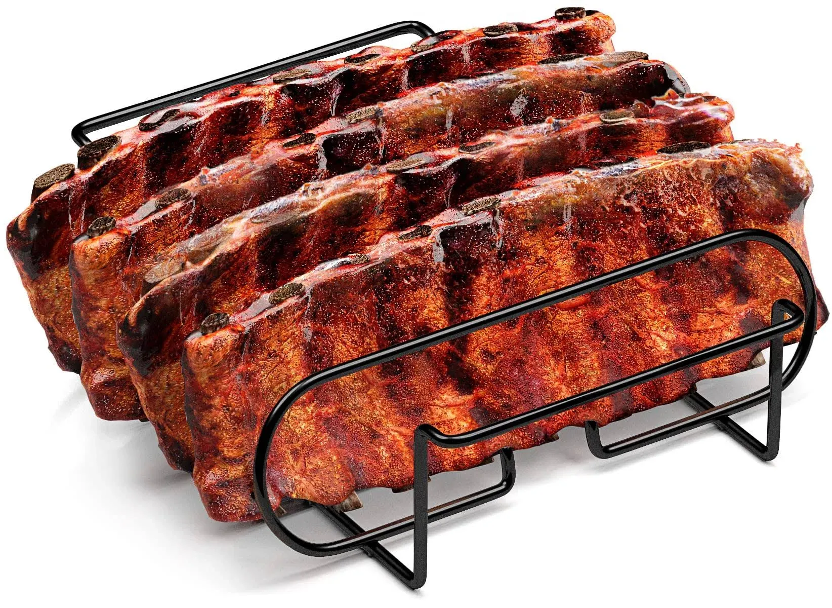 Sorbus Non-Stick Rib Rack - Porcelain Coated Steel Roasting Stand  Holds 4 Rib R