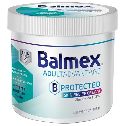 Balmex Adult Care Rash Cream 11.3% Zinc Oxide 12 Ounce