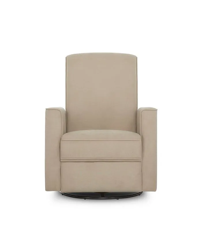 Evolur Raleigh Glider Recliner Light Grey with High Backrest Support, Durable Polyester Fabric