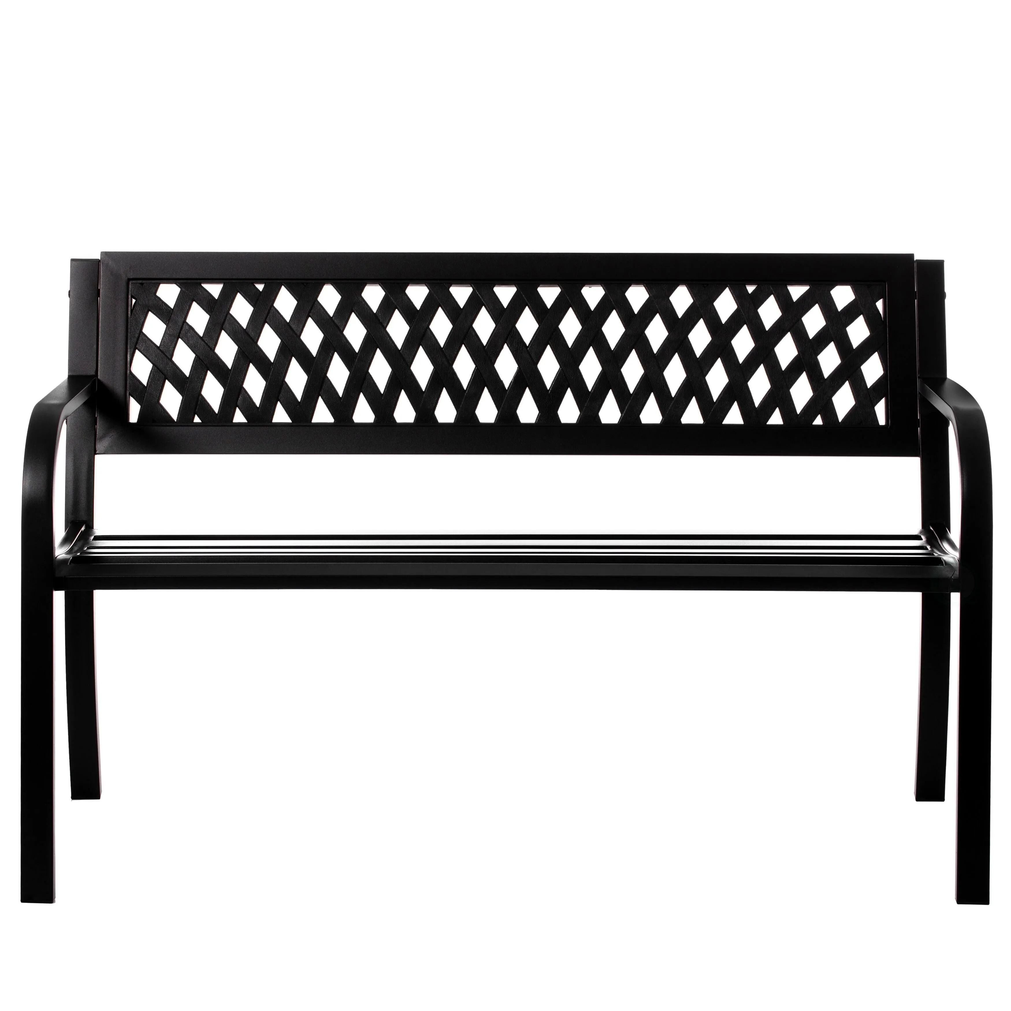 Gardenised Patio Steel 47" Park Bench for Garden Weather Resistant