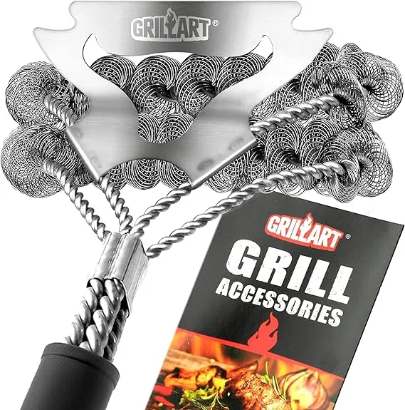 GRILLART Grill Brush Bristle Free & Scraper - Safe BBQ Brush for Grill - Non Wir