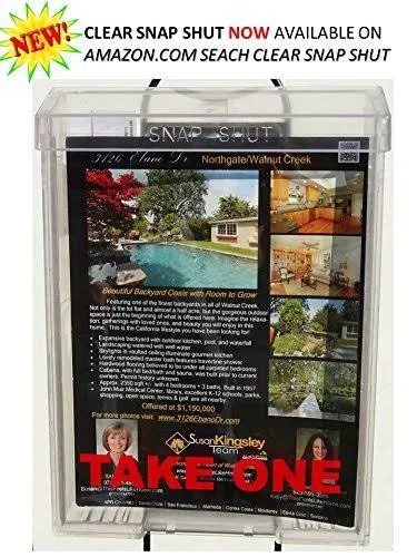 White Snap Shut Brochure Box Brochure Holder Flyer Box Outdoor Realtor Style New