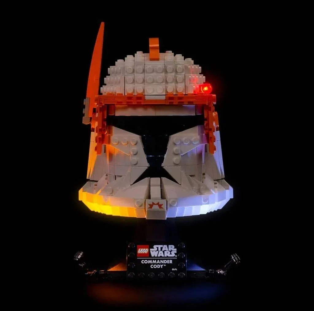 LED Light Kit with Lego Clone Commander Cody Helmet 75350, DIY Lighting Set w...