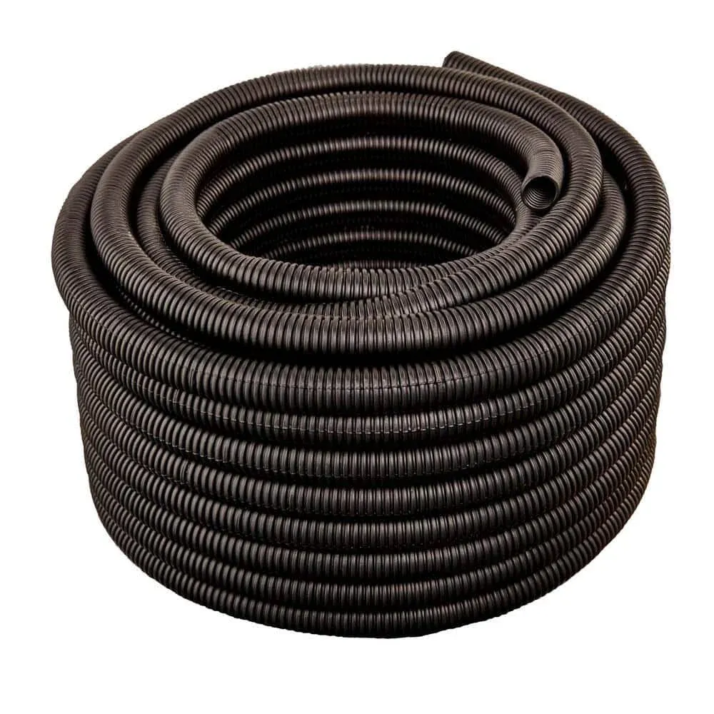 HYDROMAXX 1/2 in. x 100 ft. Flexible Corrugated Yellow HDPE NON Split Tubing Wire Loom YHDPENS012100